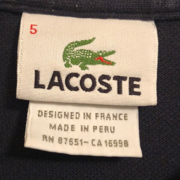 Lacoste Navy Blue Polo men’s size 5 - Picture 3 of 3